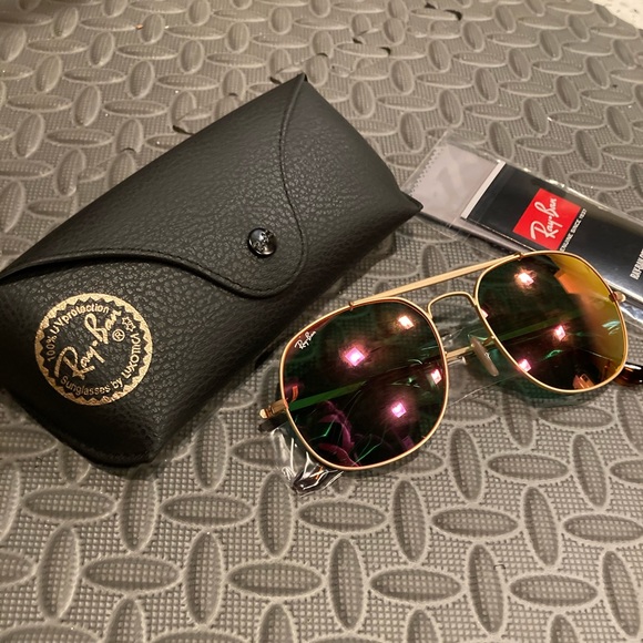 Rayban 3561 sunglasses gold with red/orange lenses